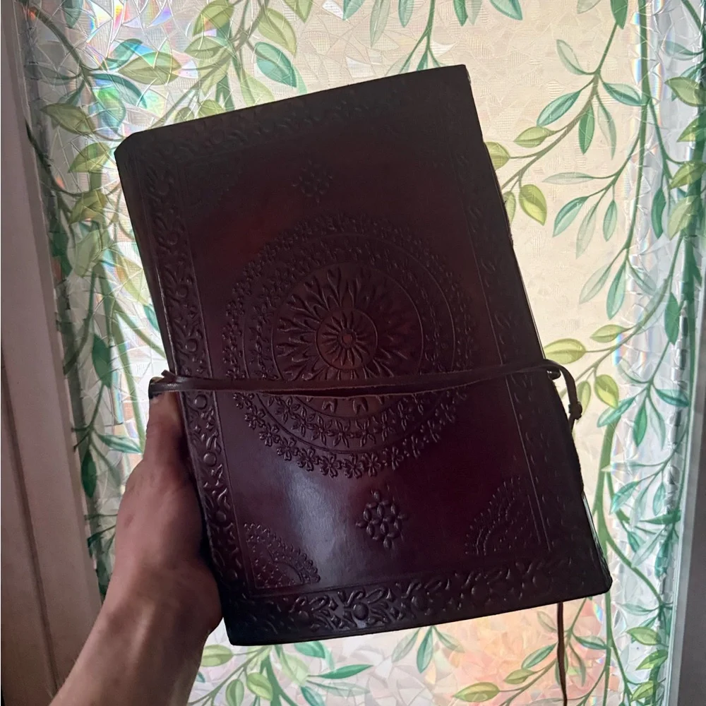 SALE. Leatherbound Journal Handmade Celtic Tree of Life Embossed Notebook